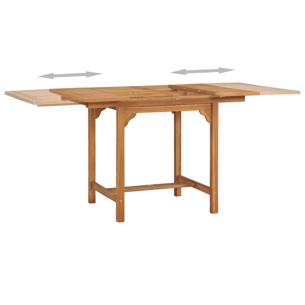 vidaXL Extending Patio Table (43.3"-63")x31.5"x29.5" Solid Teak Wood-4
