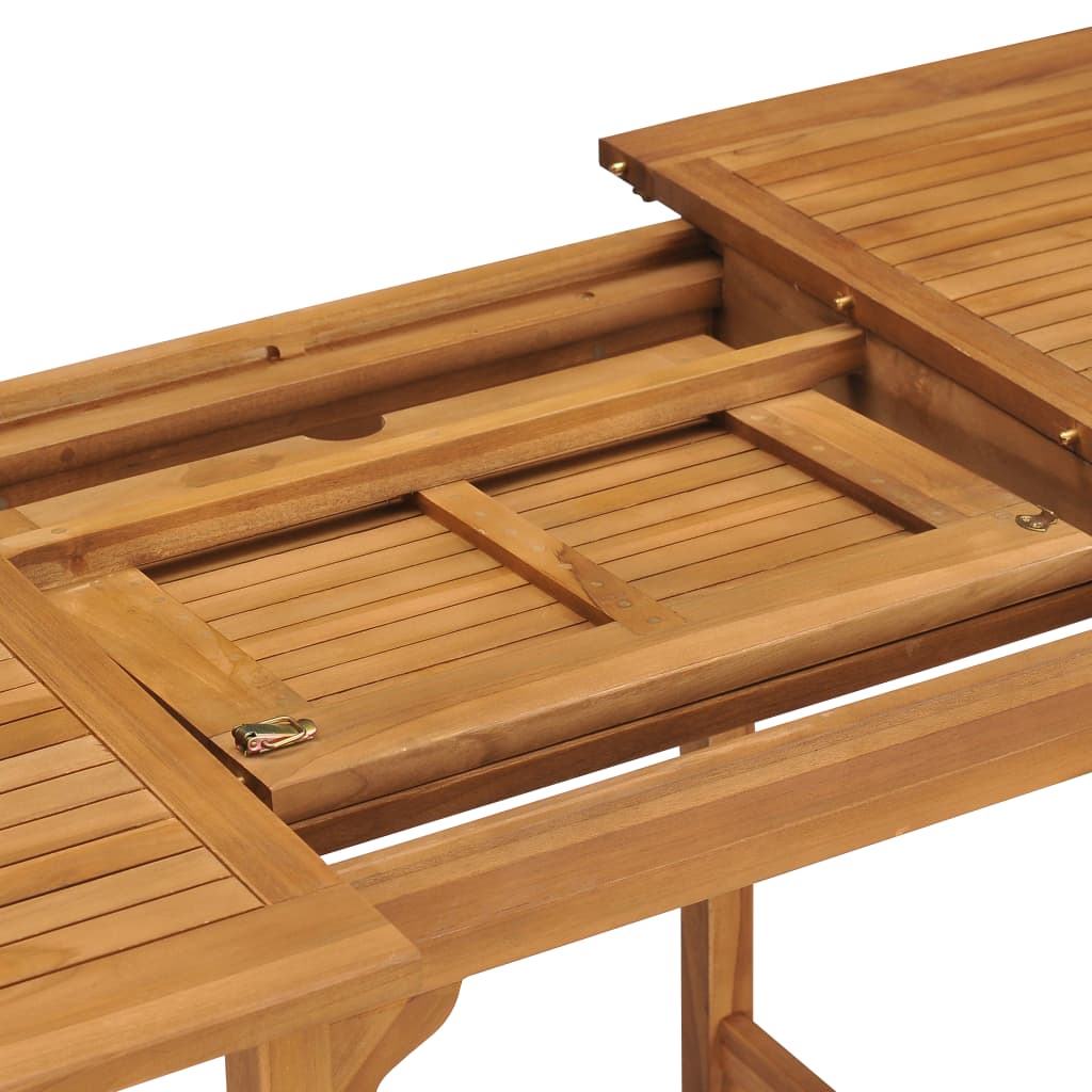 vidaXL Extending Patio Table (43.3"-63")x31.5"x29.5" Solid Teak Wood-7