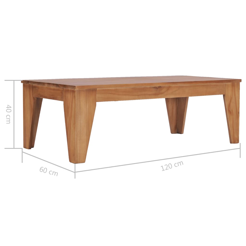 vidaXL Coffee Table 47.2"x23.6"x15.7" Solid Teak Wood-5