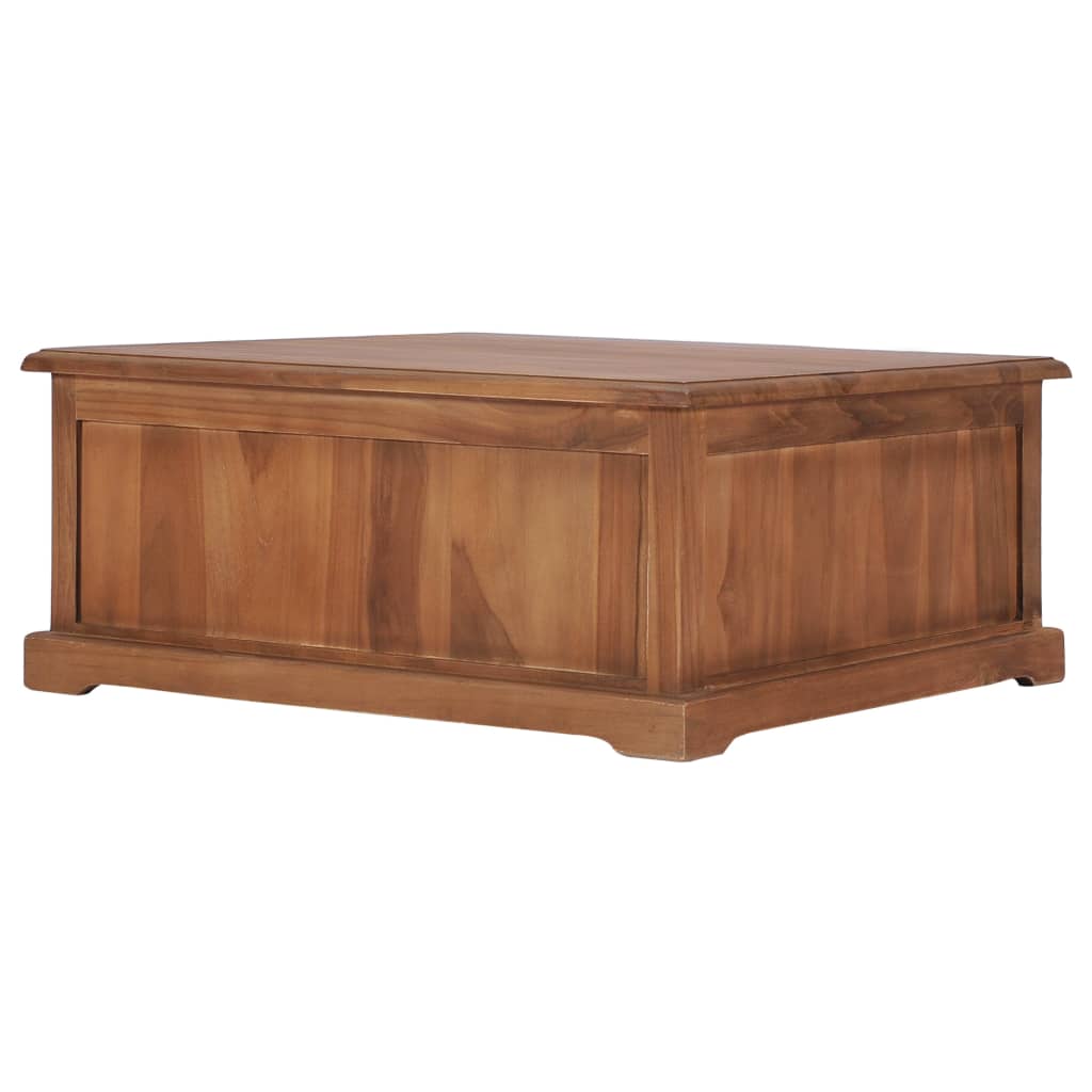 vidaXL Coffee Table 26.8"x26.7"x11.8" Solid Teak Wood-4