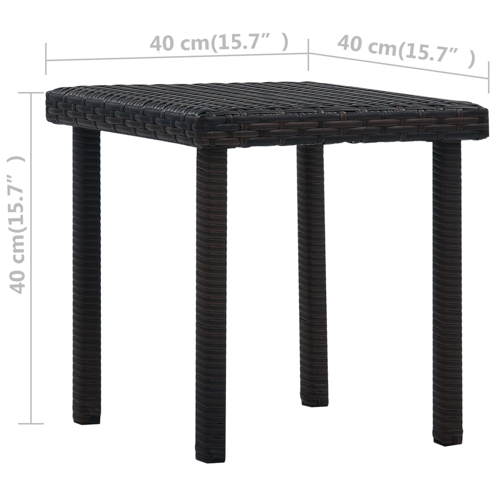 vidaXL Bistro Table Outdoor Side Table PE Rattan Patio Garden Porch Furniture-5