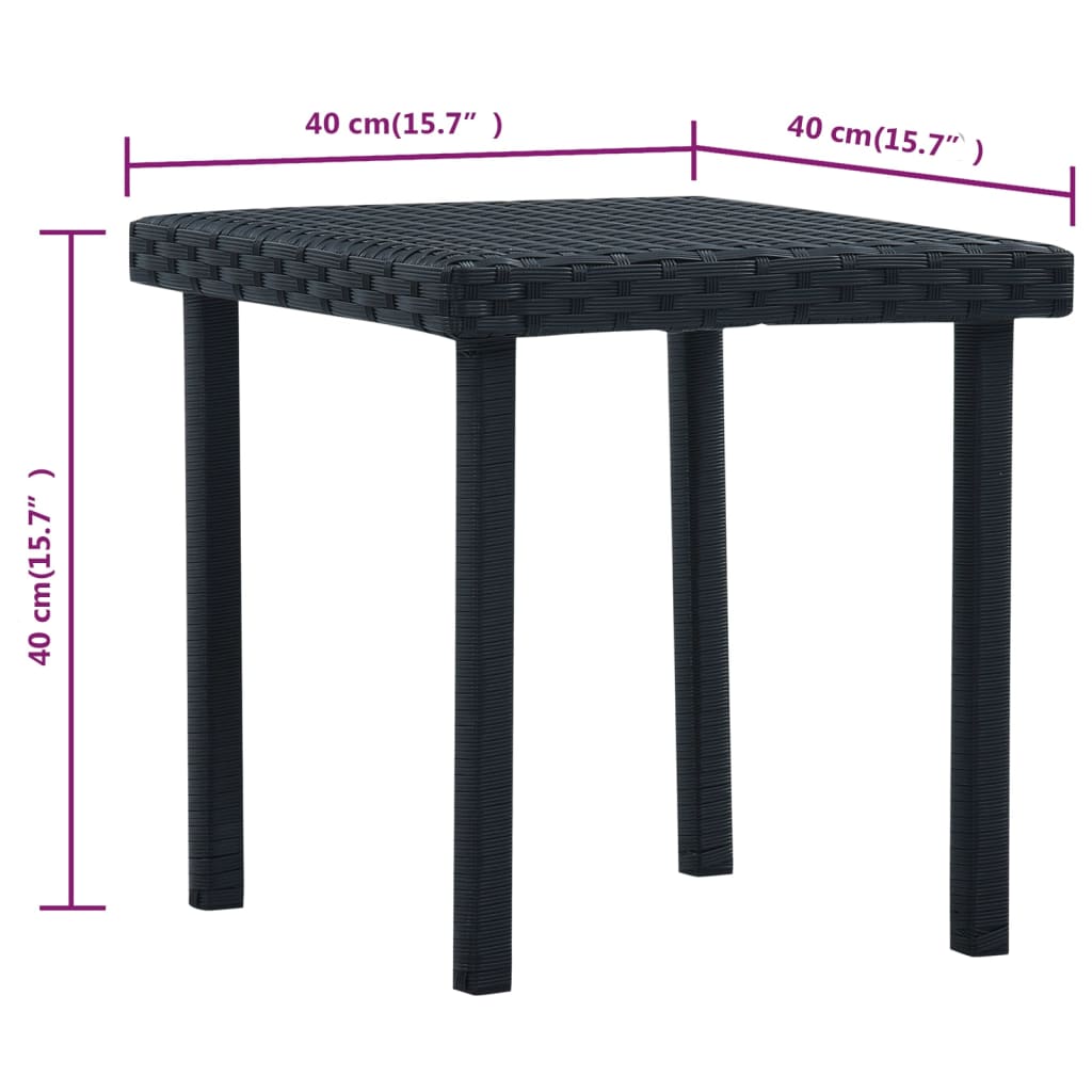 vidaXL Bistro Table Outdoor Side Table PE Rattan Patio Garden Porch Furniture-6