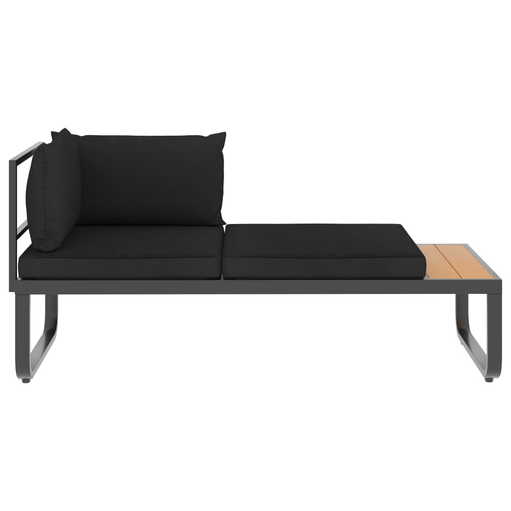 vidaXL 4 Piece Patio Corner Sofa Set with Cushions Aluminum and WPC-9