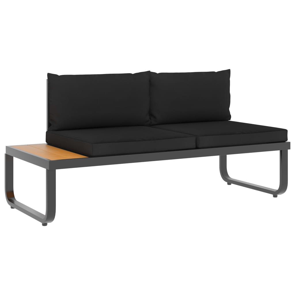 vidaXL 5 Piece Patio Corner Sofa Set with Cushions Aluminum and WPC-4