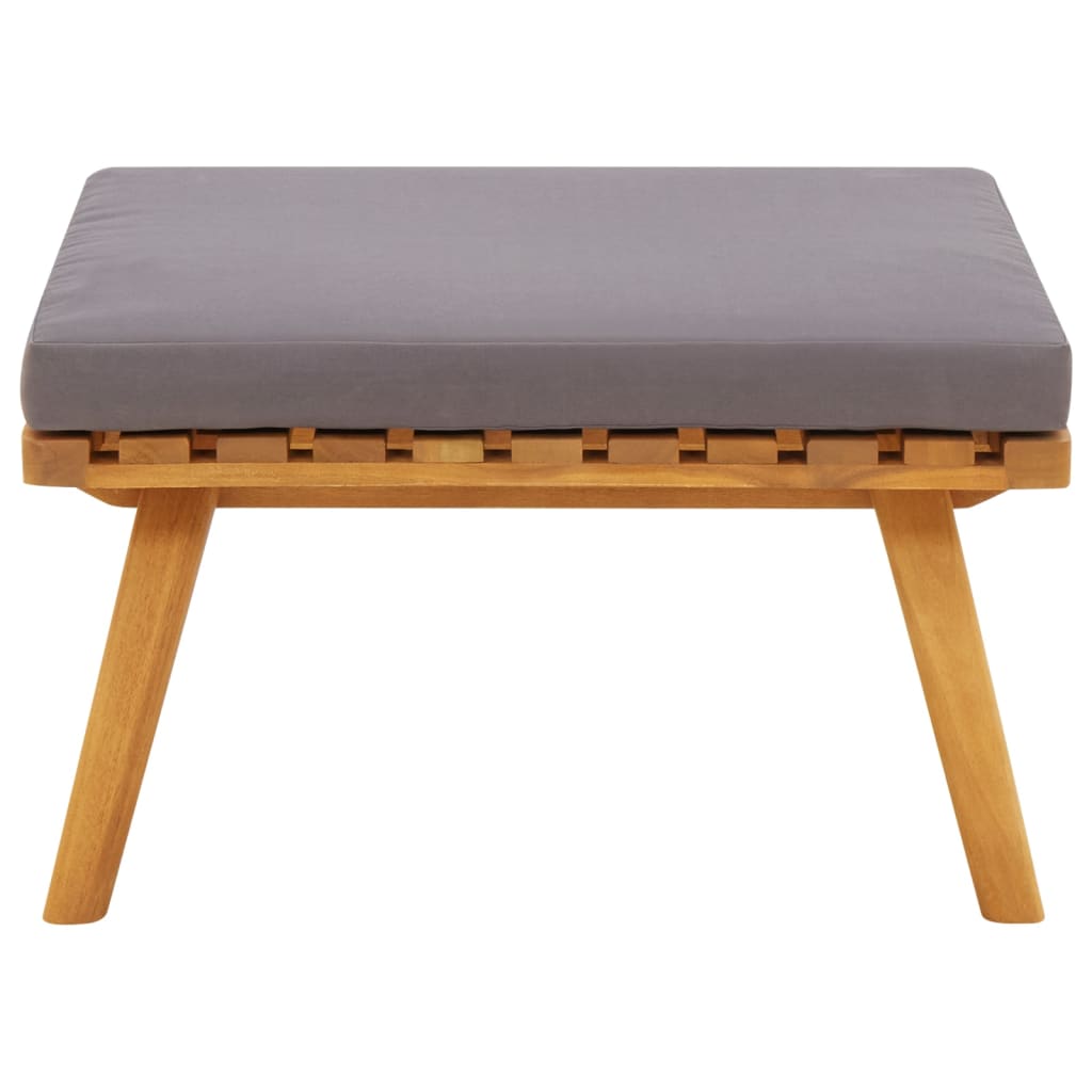 vidaXL Patio Footstool with Cushion 23.6"x23.6"x11.4" Solid Acacia Wood-1