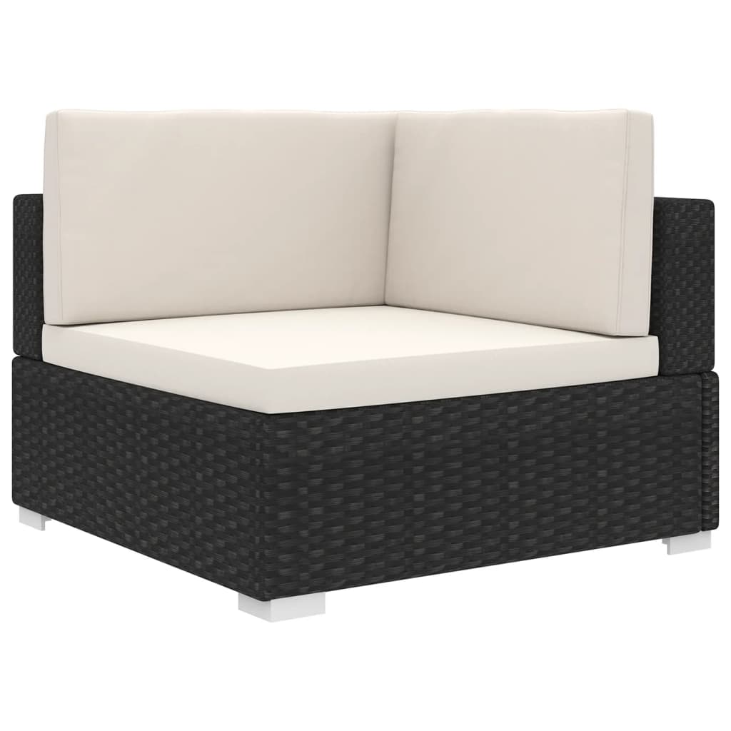 vidaXL Patio Furniture Rattan Sofa Chair Corner Seat with Cushions Poly Rattan-7