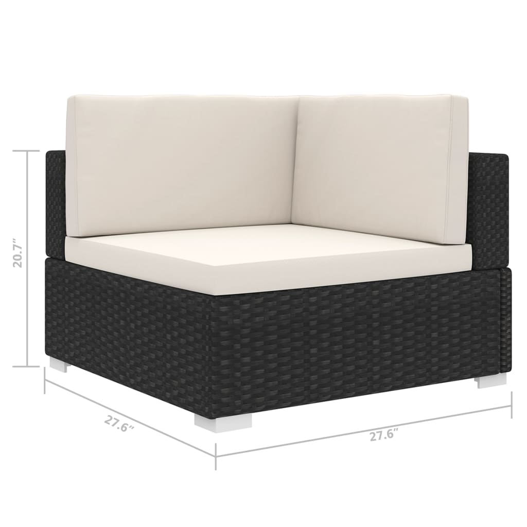 vidaXL Patio Furniture Rattan Sofa Chair Corner Seat with Cushions Poly Rattan-12