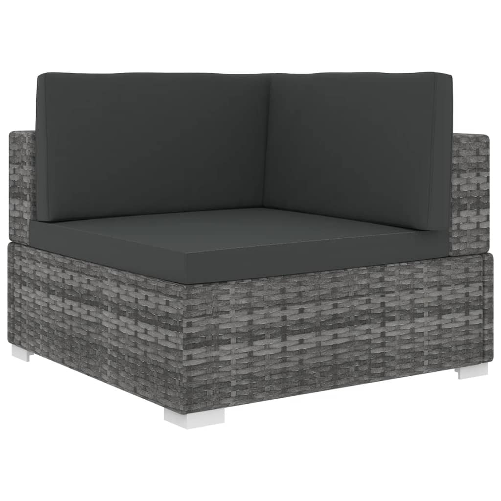 vidaXL Patio Furniture Rattan Sofa Chair Corner Seat with Cushions Poly Rattan-13