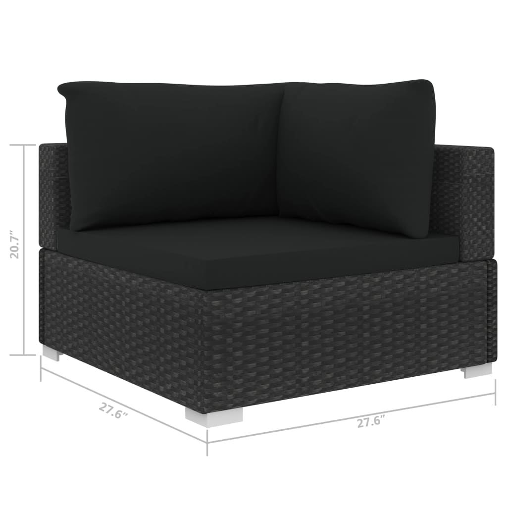 vidaXL Patio Furniture Rattan Sofa Chair Corner Seat with Cushions Poly Rattan-20