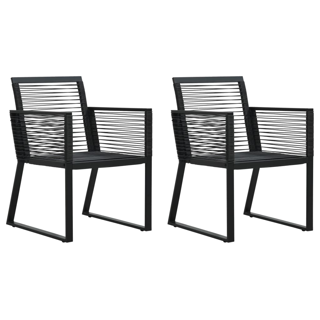 vidaXL 2/4x Garden Chair Black PVC Rattan Outdoor Patio Seating Lounge Chairs-7