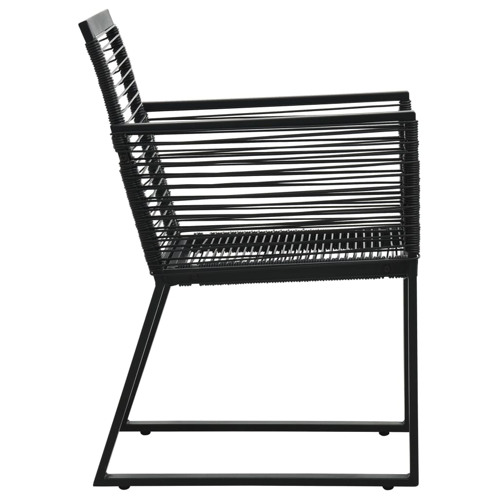 vidaXL 2/4x Garden Chair Black PVC Rattan Outdoor Patio Seating Lounge Chairs-15