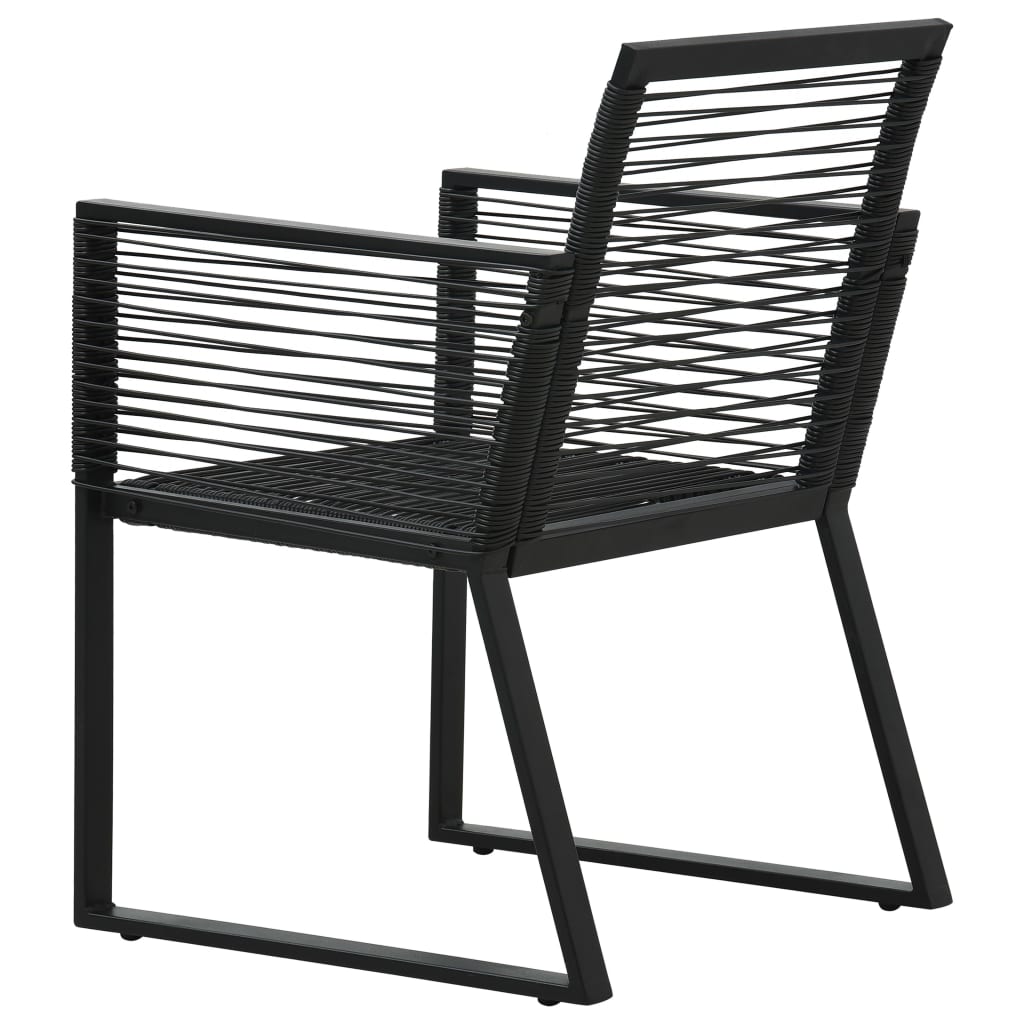 vidaXL 2/4x Garden Chair Black PVC Rattan Outdoor Patio Seating Lounge Chairs-16