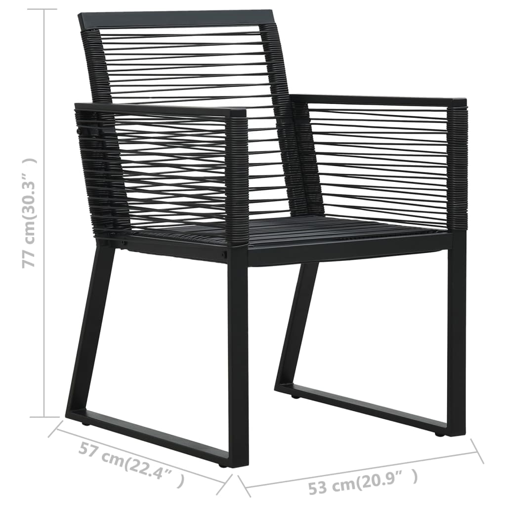 vidaXL 2/4x Garden Chair Black PVC Rattan Outdoor Patio Seating Lounge Chairs-14