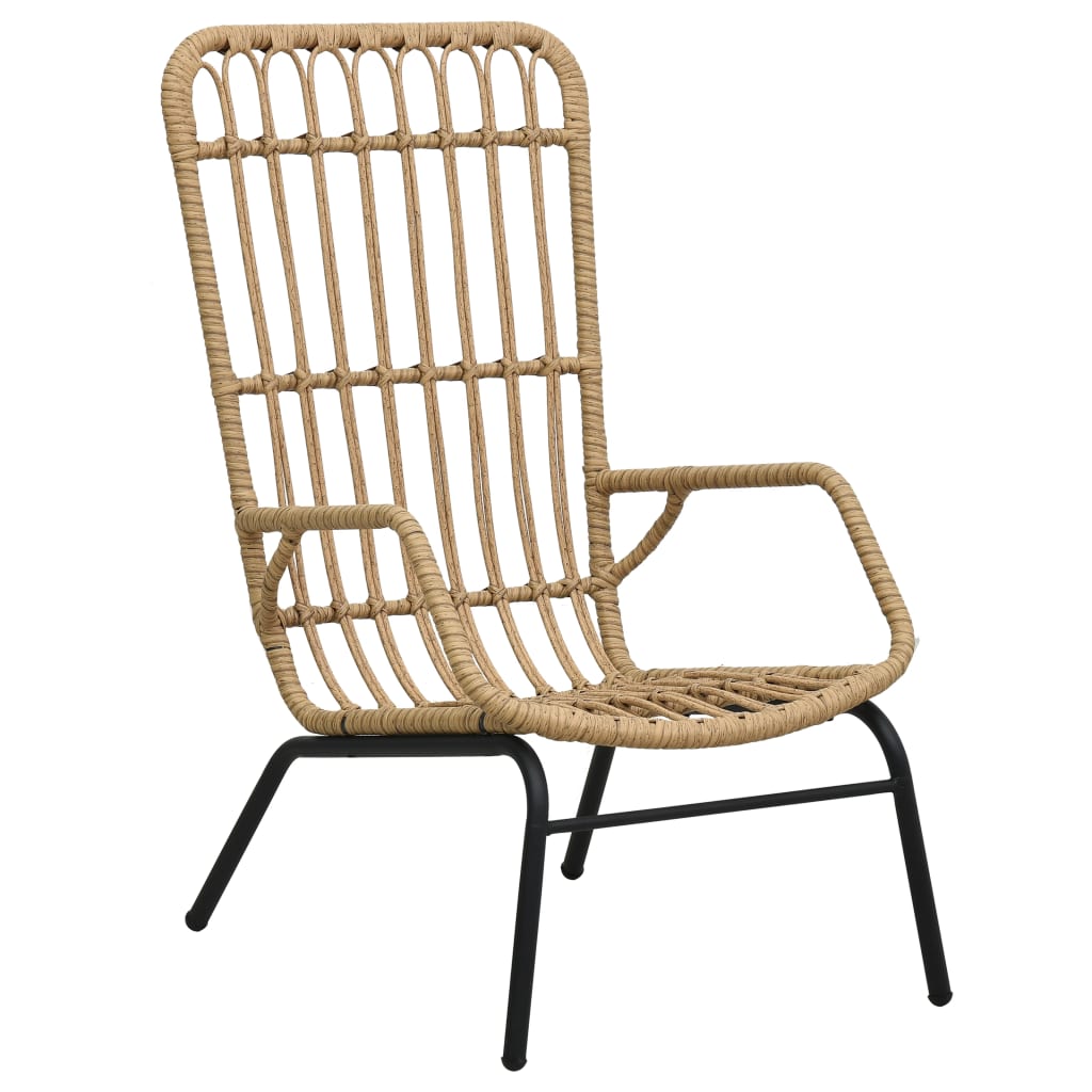 vidaXL Rattan Dining Chair Patio Rattan Wicker Chair with Armrest Poly Rattan-5