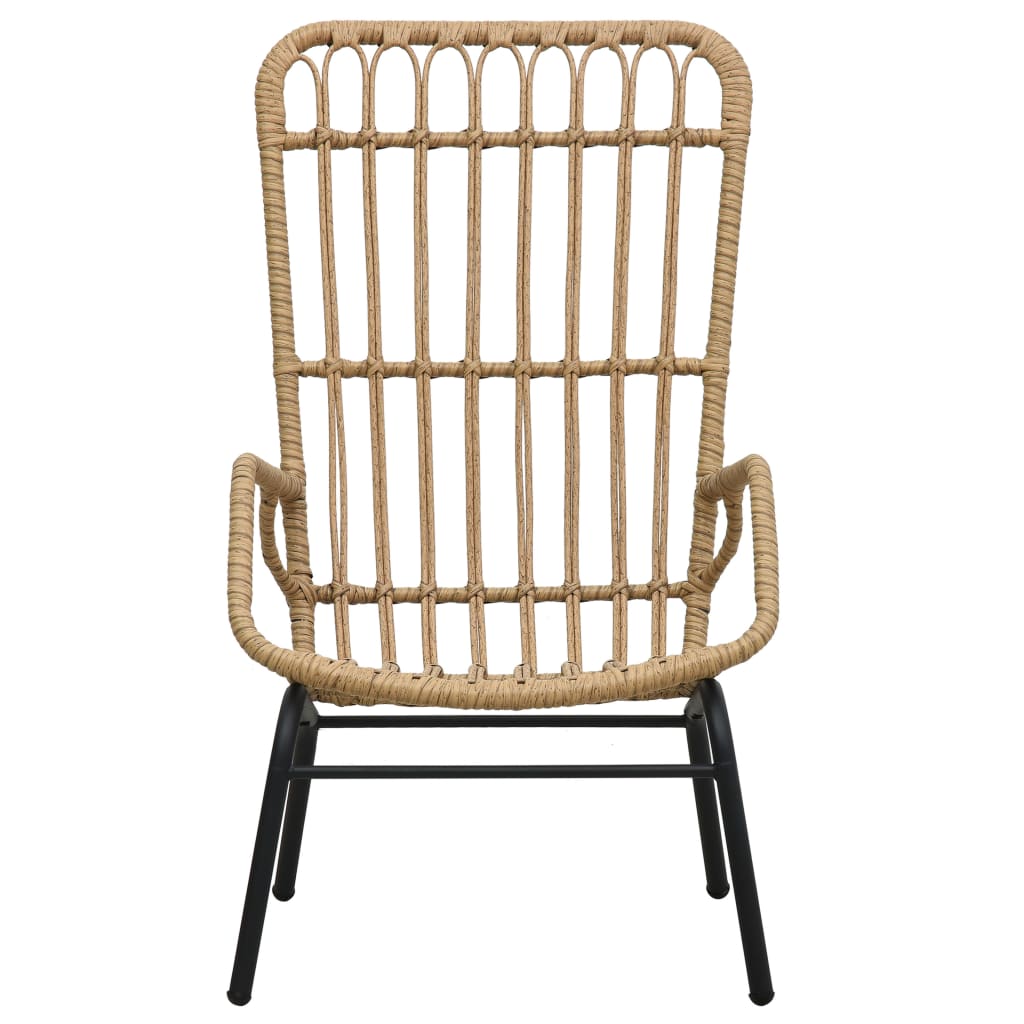 vidaXL Rattan Dining Chair Patio Rattan Wicker Chair with Armrest Poly Rattan-11