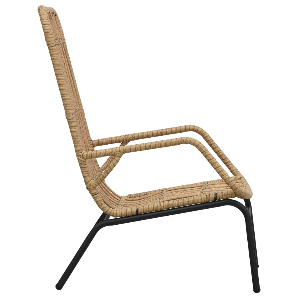 vidaXL Rattan Dining Chair Patio Rattan Wicker Chair with Armrest Poly Rattan-8