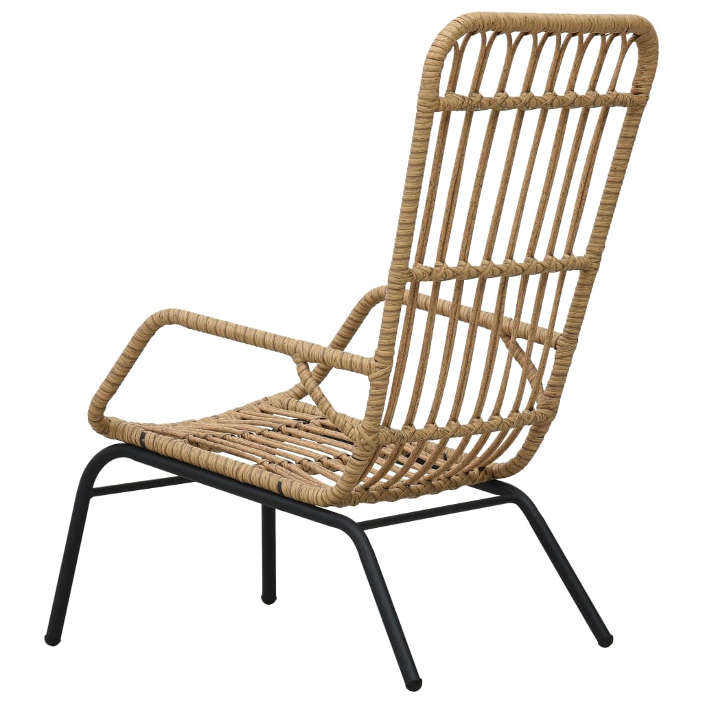 vidaXL Rattan Dining Chair Patio Rattan Wicker Chair with Armrest Poly Rattan-12