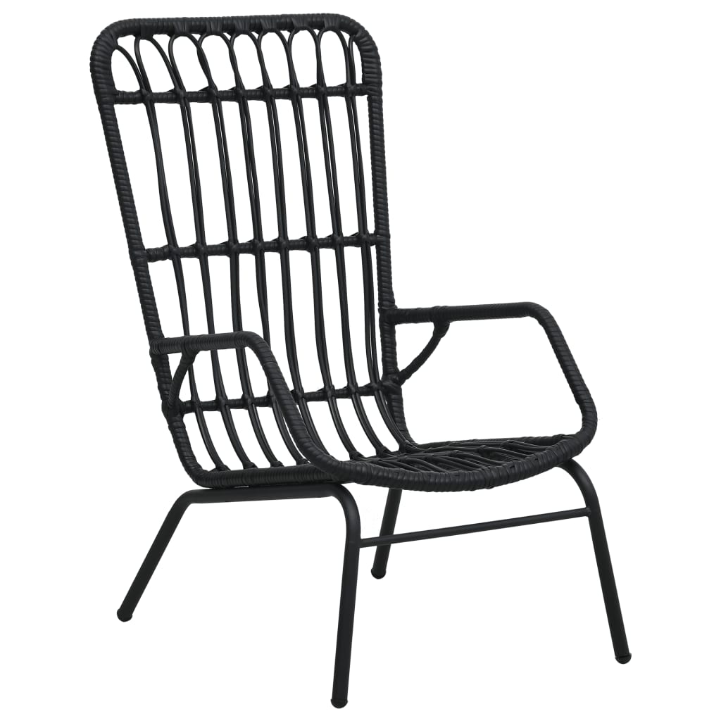 vidaXL Rattan Dining Chair Patio Rattan Wicker Chair with Armrest Poly Rattan-1