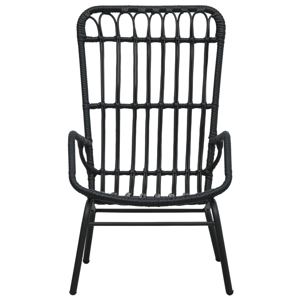 vidaXL Rattan Dining Chair Patio Rattan Wicker Chair with Armrest Poly Rattan-2