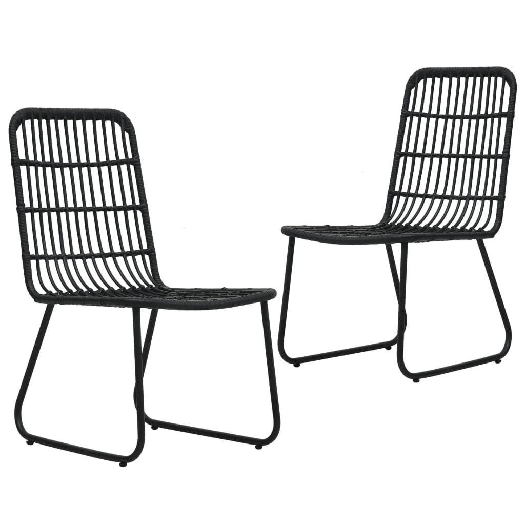 vidaXL Patio Chairs 2 Pcs Modern Dining Chair for Outdoor Balcony Poly Rattan-4