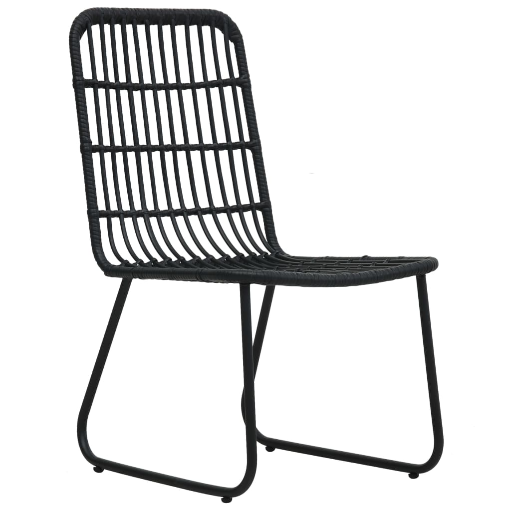 vidaXL Patio Chairs 2 Pcs Modern Dining Chair for Outdoor Balcony Poly Rattan-5