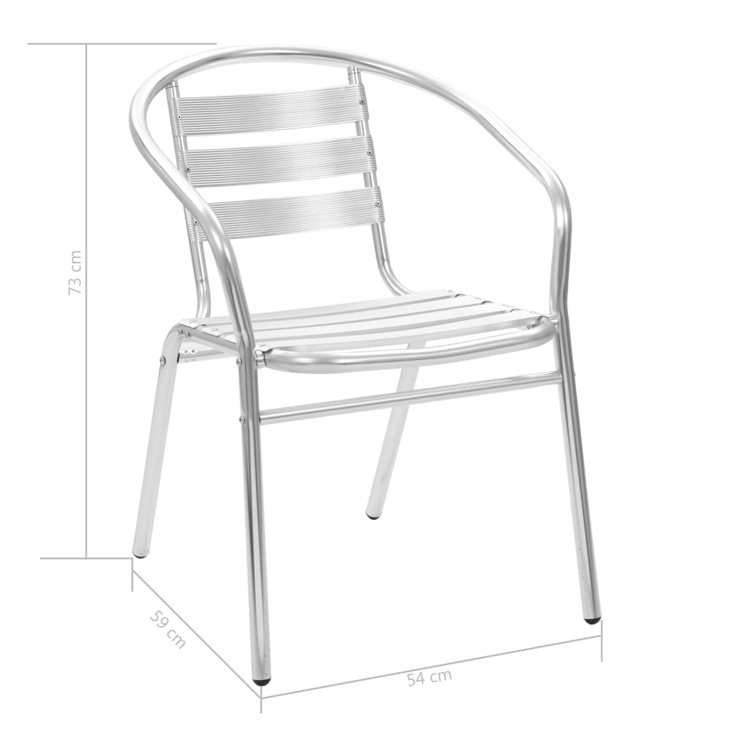 vidaXL Stackable Patio Chairs Outdoor Chair with Triple Slat Back Aluminum-12