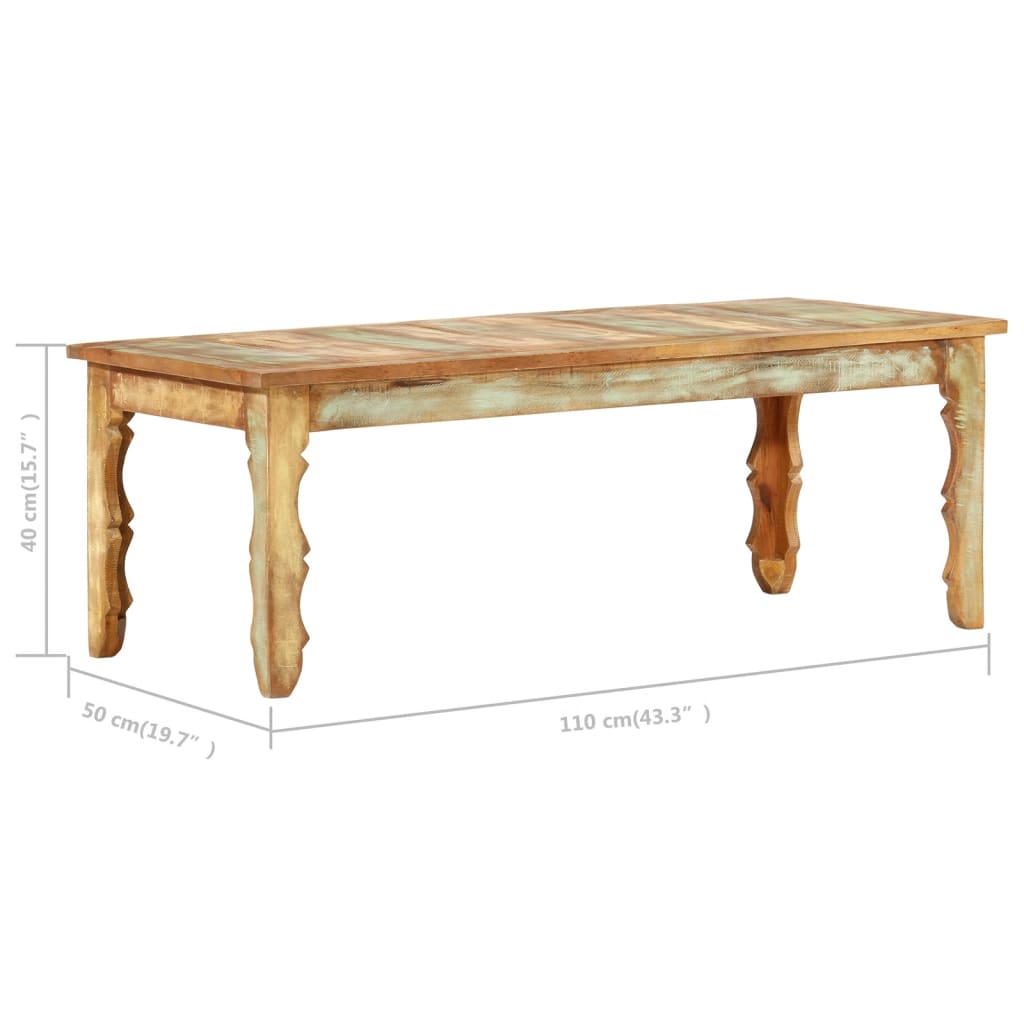 vidaXL Coffee Table Accent Console Table for Living Room Solid Reclaimed Wood-3