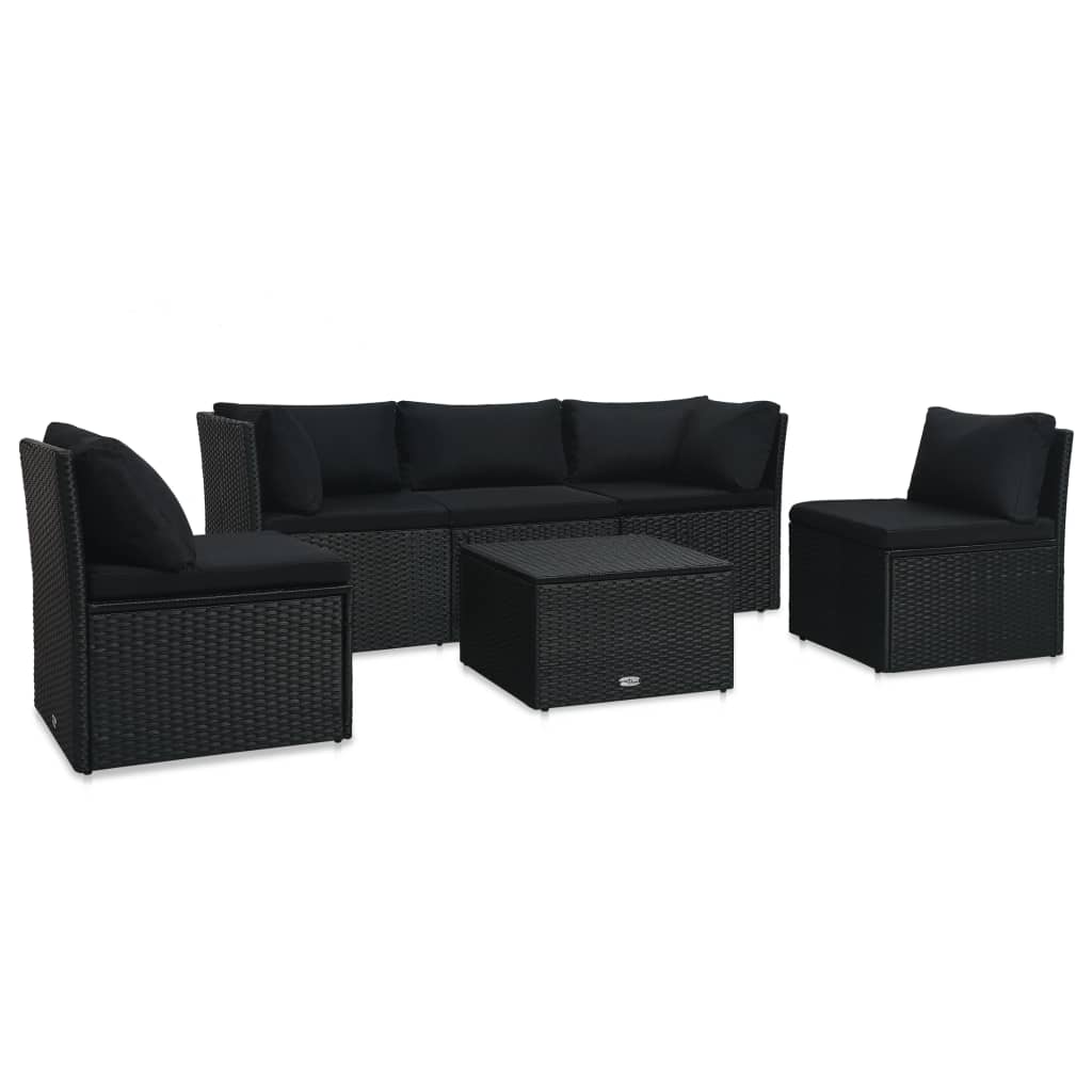 vidaXL Patio Lounge Set Garden Outdoor Sofa with Cushions 4 Piece PE Rattan-14