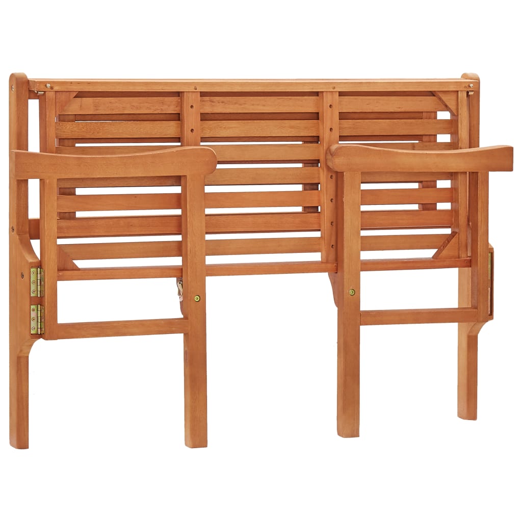 vidaXL Foldable Patio Bench 47.2" Solid Wood Eucalyptus-4