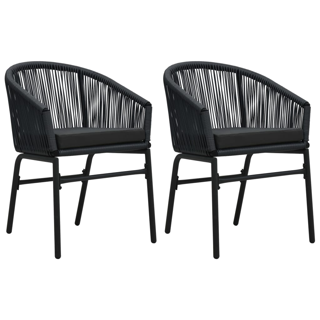 vidaXL Patio Chairs 2 Pcs Wicker Patio Dining Chair with Cushion PE Rattan-22
