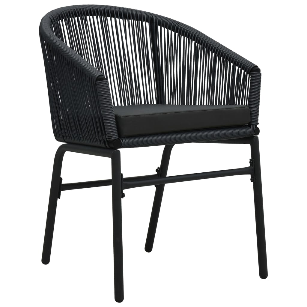 vidaXL Patio Chairs 2 Pcs Wicker Patio Dining Chair with Cushion PE Rattan-1
