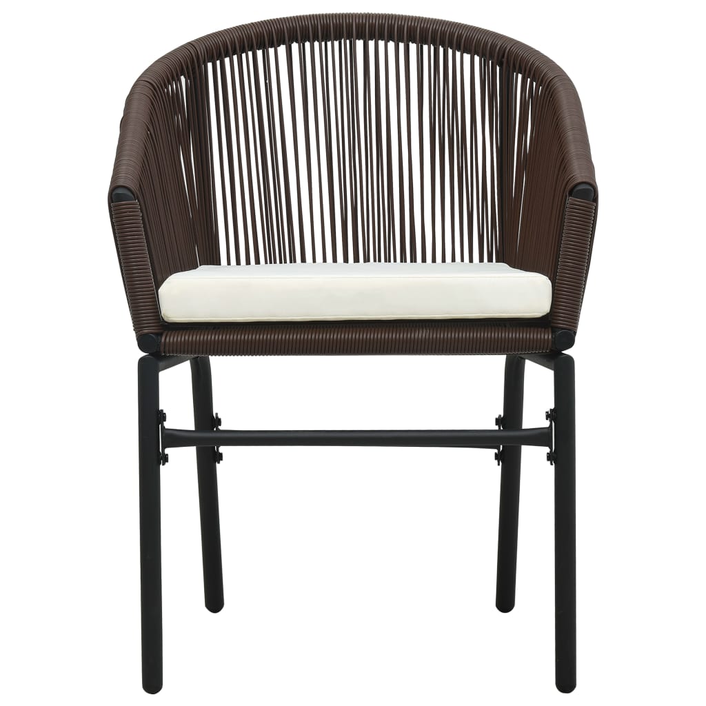 vidaXL Patio Chairs 2 Pcs Wicker Patio Dining Chair with Cushion PE Rattan-21