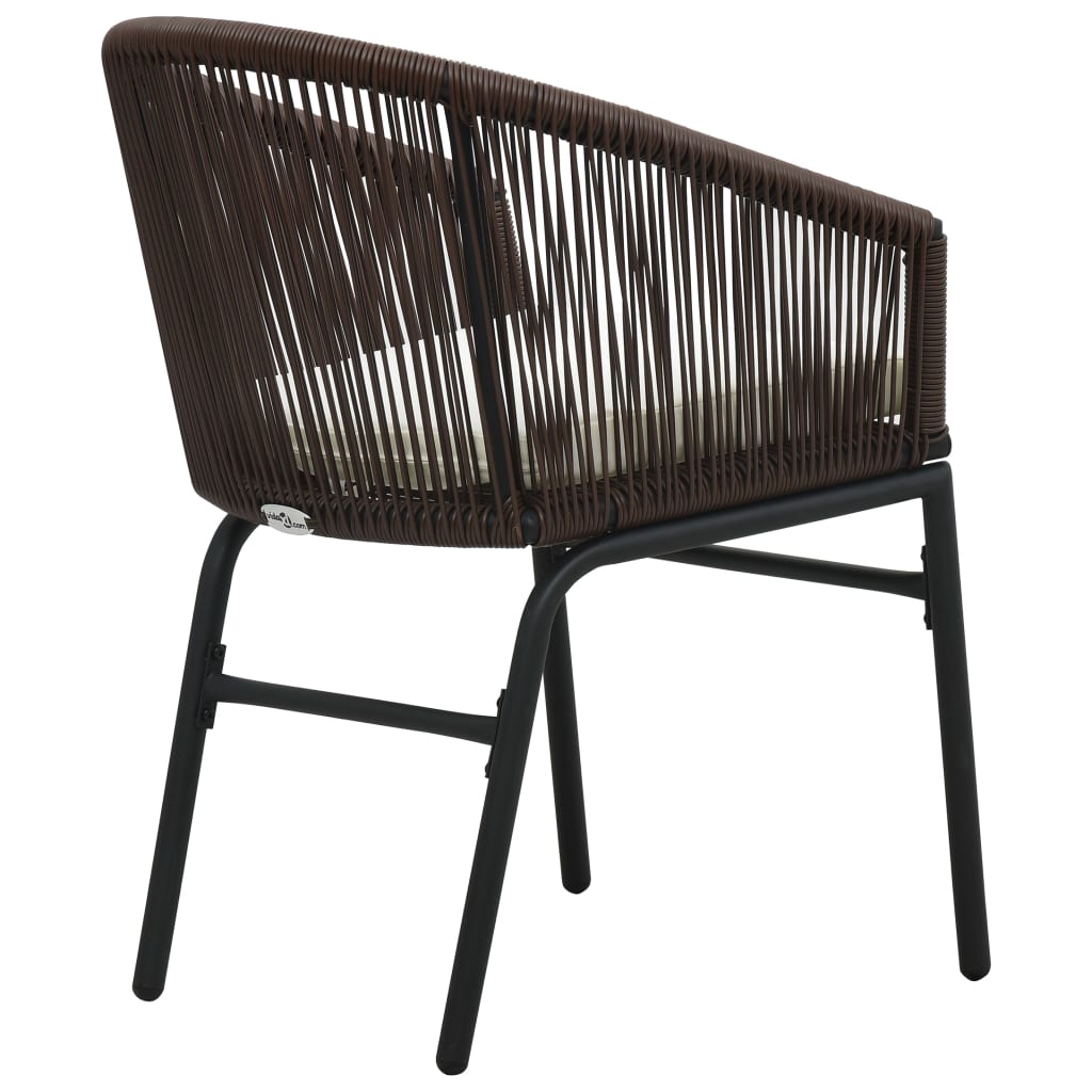 vidaXL Patio Chairs 2 Pcs Wicker Patio Dining Chair with Cushion PE Rattan-2
