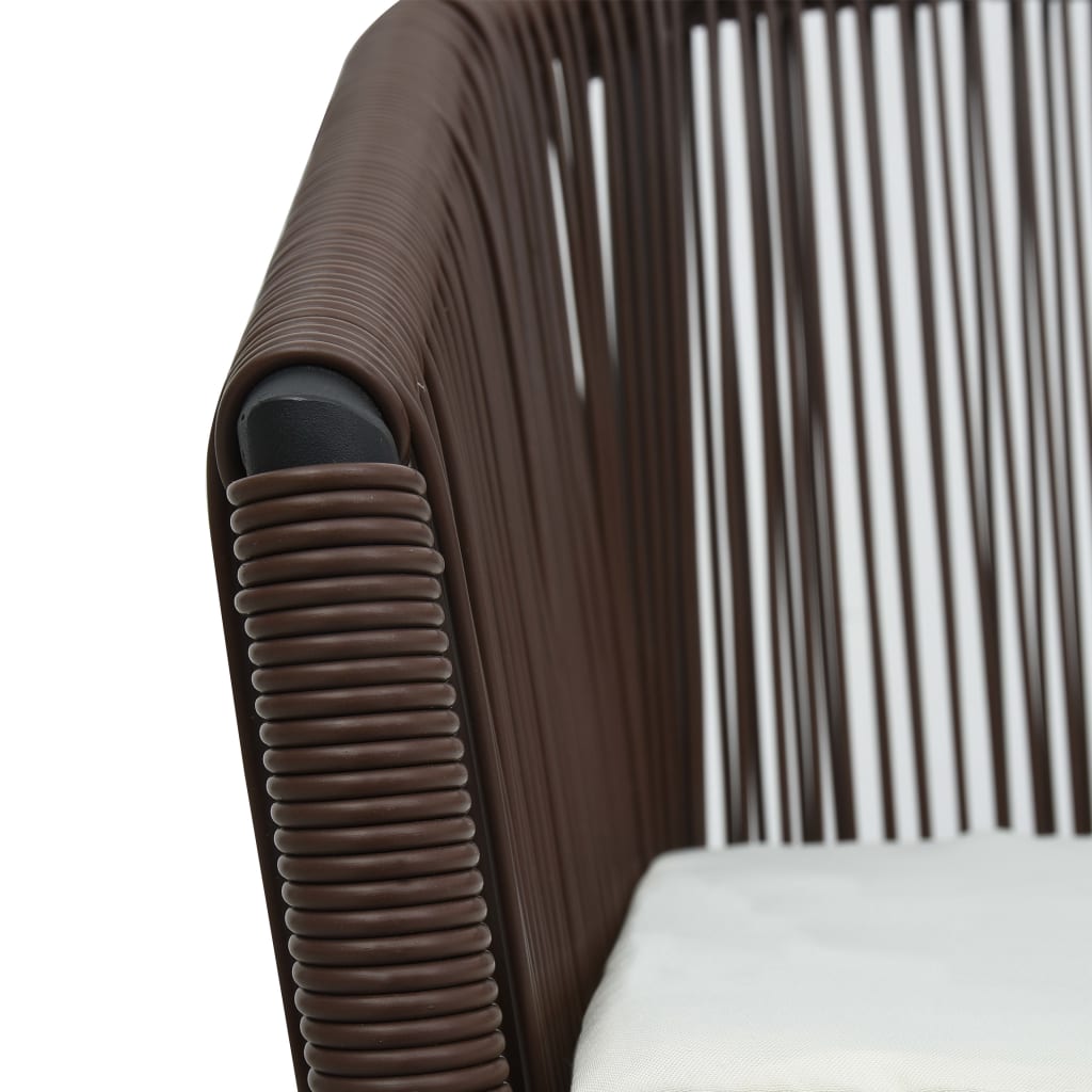 vidaXL Patio Chairs 2 Pcs Wicker Patio Dining Chair with Cushion PE Rattan-8