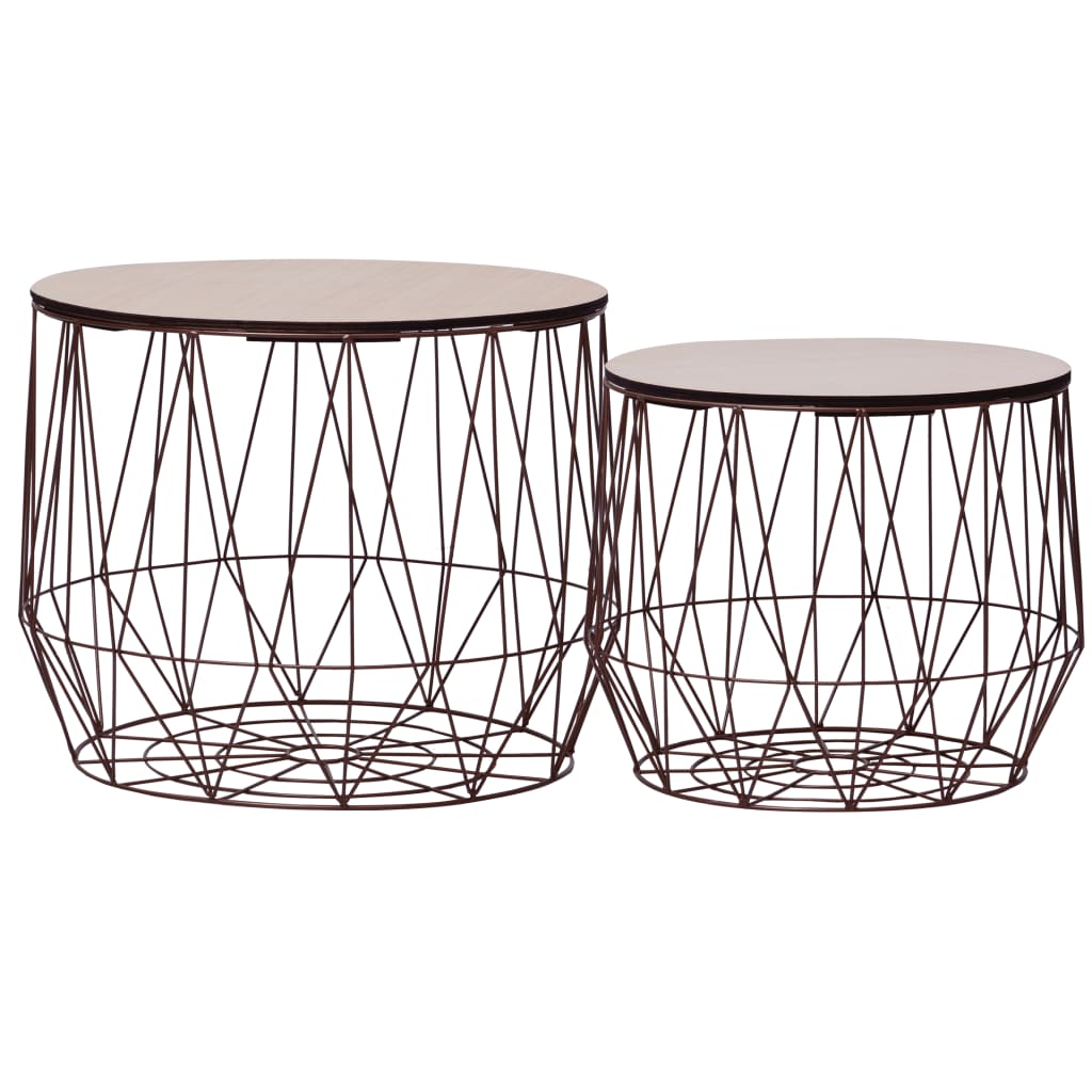 vidaXL Coffee Table 2 pcs Round End Table Sofa Table Living Room Furniture-5