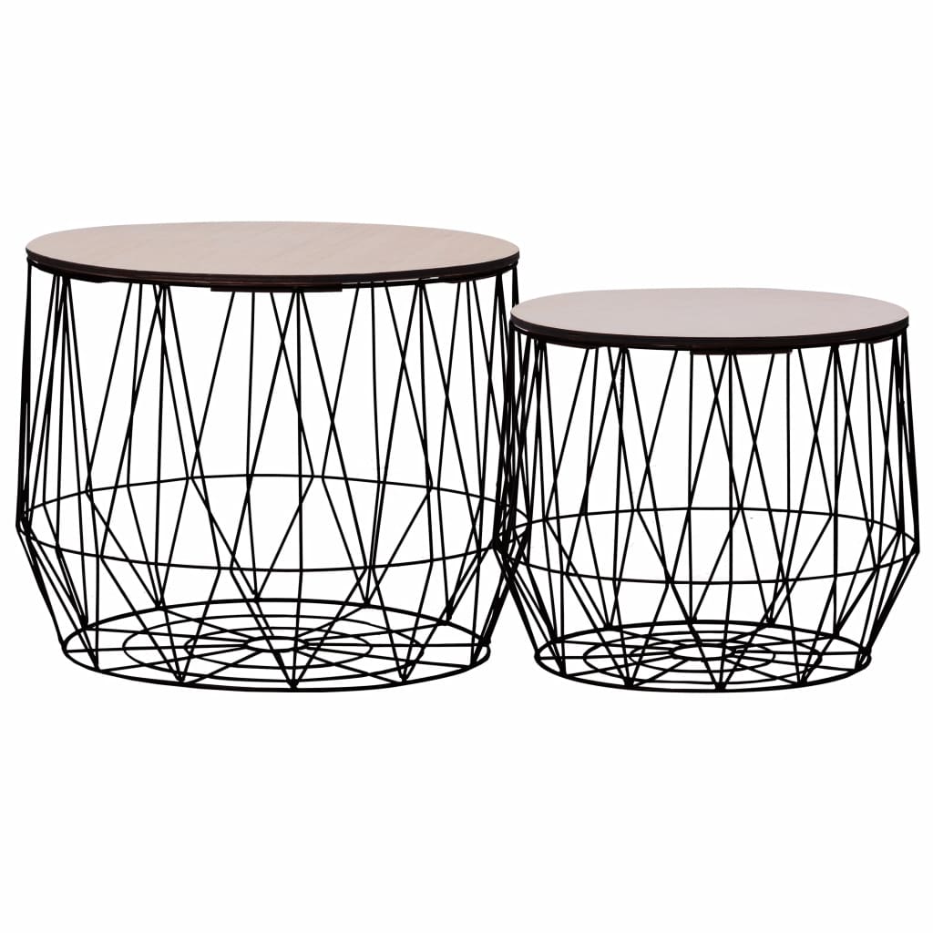 vidaXL Coffee Table 2 pcs Round End Table Sofa Table Living Room Furniture-18