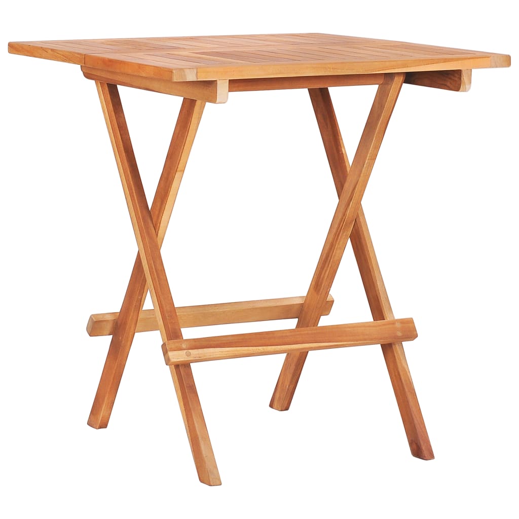 vidaXL Folding Bistro Table 23.6"x23.6"x25.6" Solid Teak Wood-0