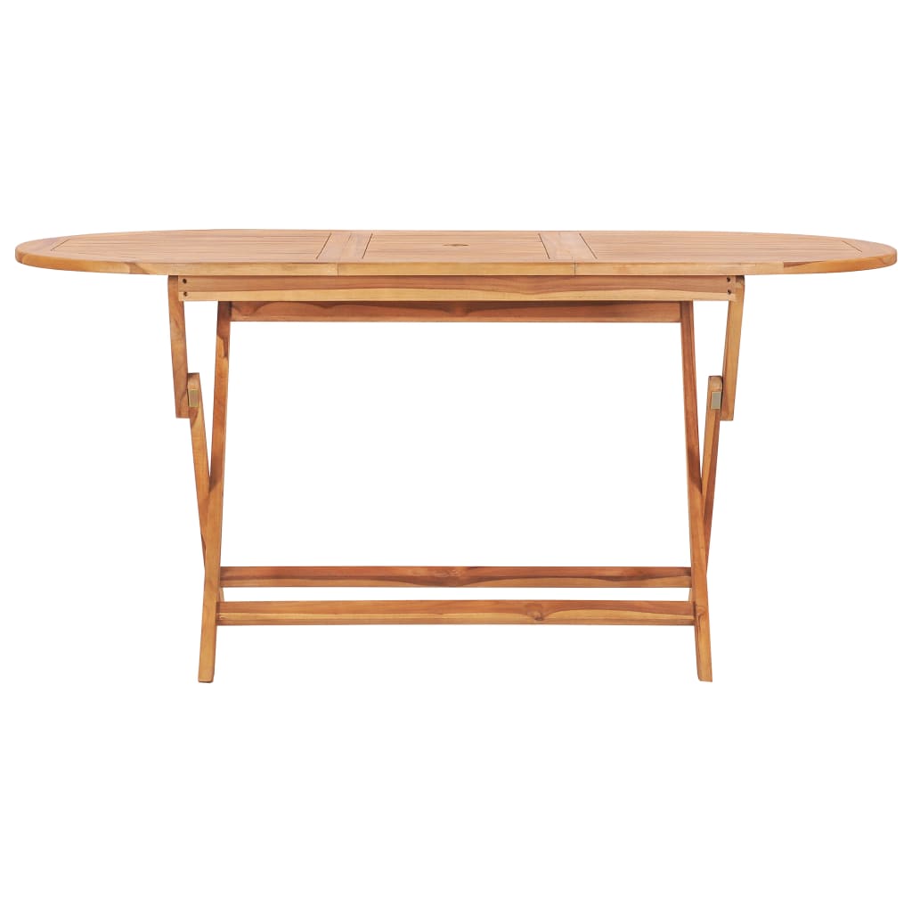 vidaXL Folding Patio Table 62.9"x31.4"x29.5" Solid Teak Wood-1
