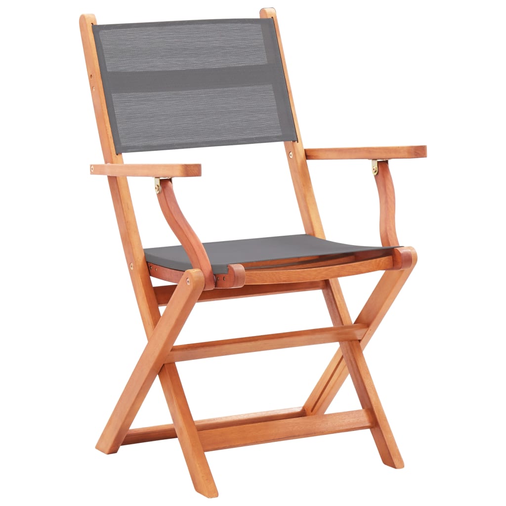 vidaXL Patio Folding Chairs Camping Chair Solid Wood Eucalyptus and Textilene-11