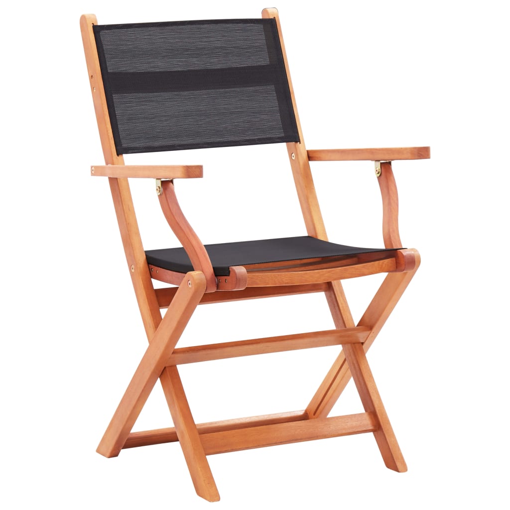 vidaXL Patio Folding Chairs Camping Chair Solid Wood Eucalyptus and Textilene-7