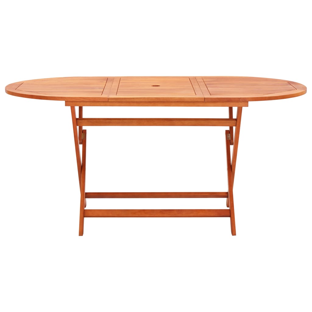 vidaXL Folding Patio Table 63"x33.5"x29.1" Solid Wood Eucalyptus-0