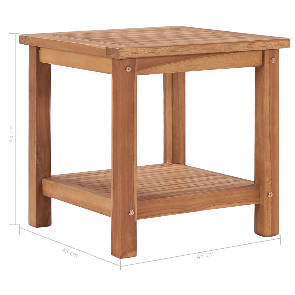 vidaXL Coffee Table 17.7"x17.7"x17.7" Solid Teak Wood-5