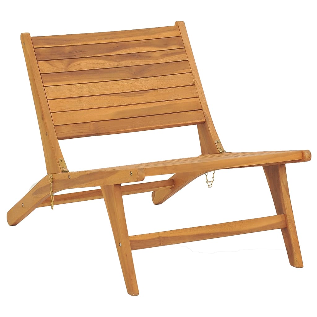 vidaXL Patio Chair with Footrest Solid Teak Wood-3