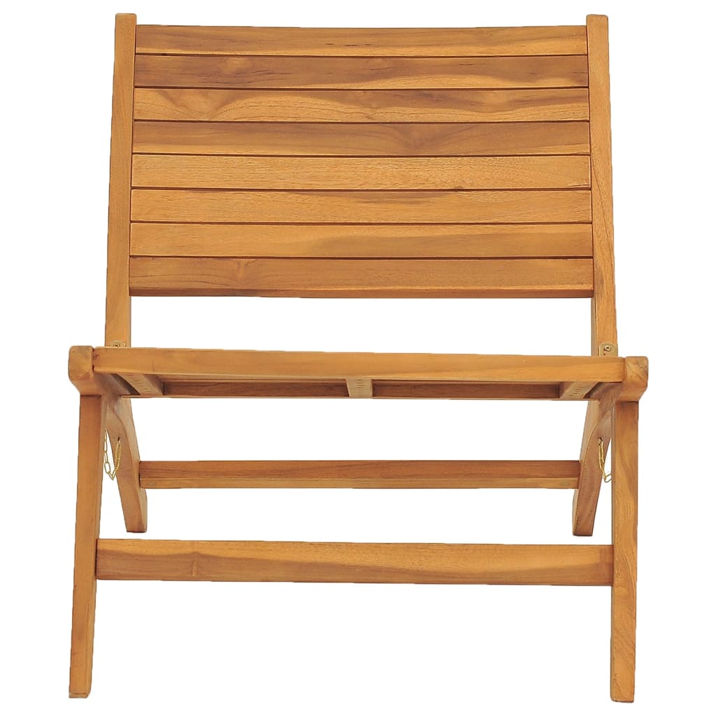 vidaXL Patio Chair with Footrest Solid Teak Wood-4