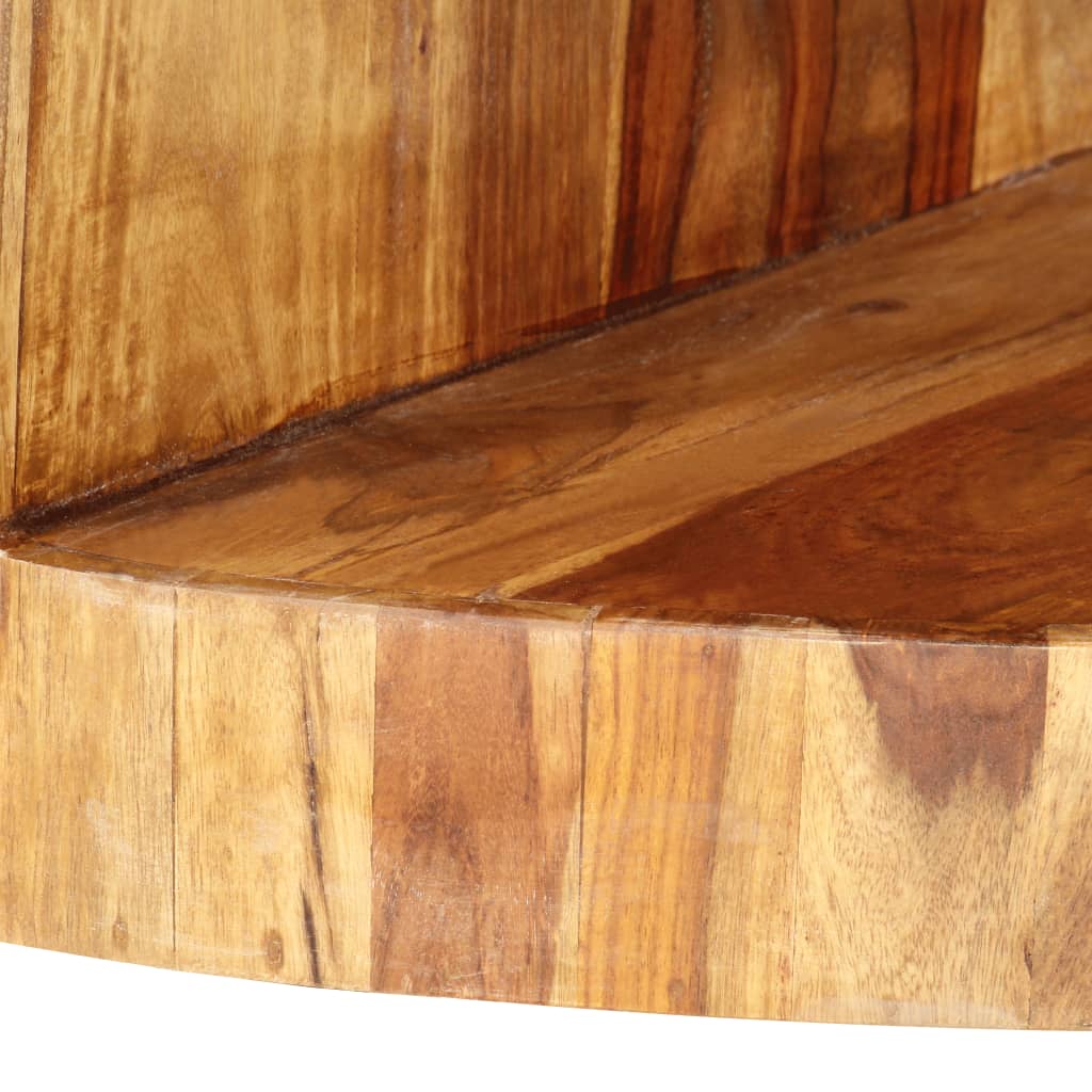 vidaXL Round Coffee Table 25.6"x11.8" Solid Sheesham Wood-5