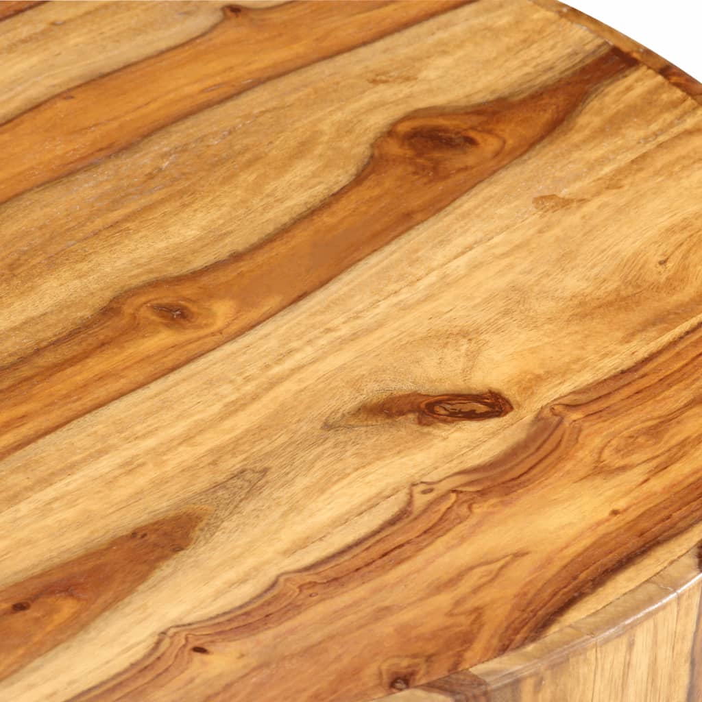 vidaXL Round Coffee Table 25.6"x11.8" Solid Sheesham Wood-6