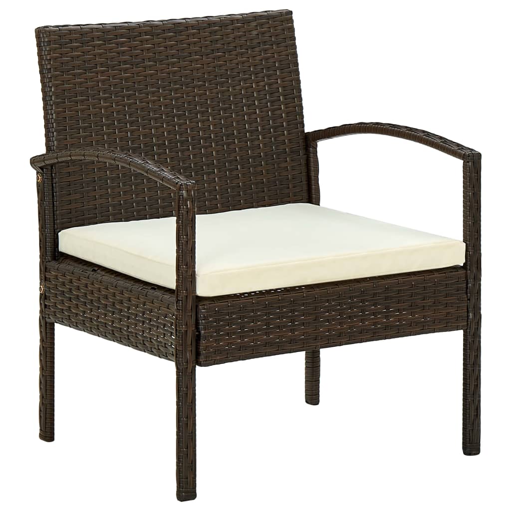 vidaXL Patio Chair Patio Dining Chair for Deck Garden with Cushion Poly Rattan-6