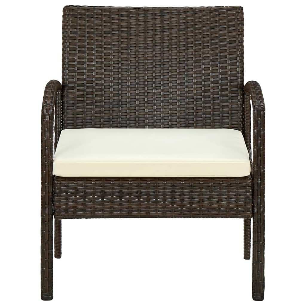 vidaXL Patio Chair Patio Dining Chair for Deck Garden with Cushion Poly Rattan-8