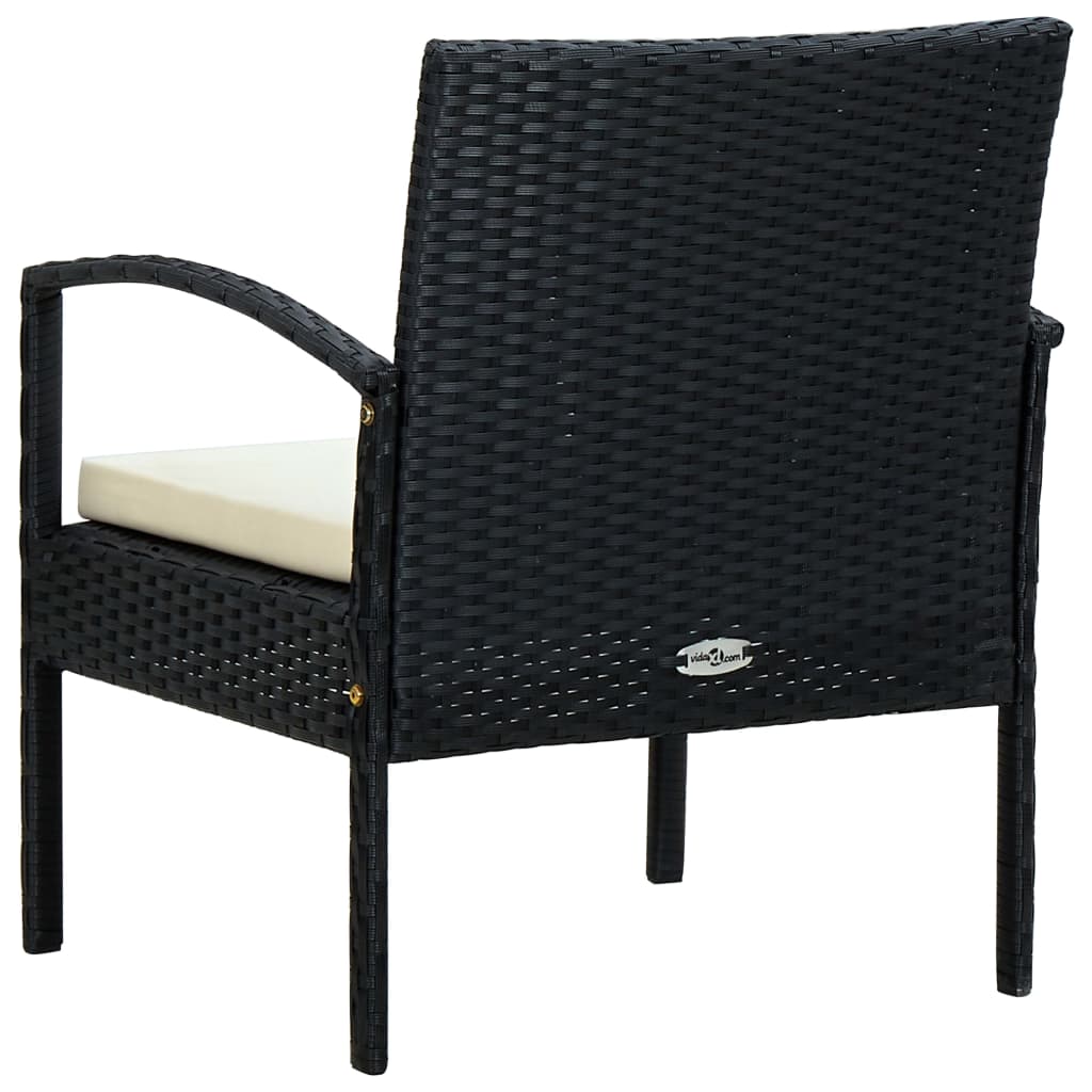 vidaXL Patio Chair Patio Dining Chair for Deck Garden with Cushion Poly Rattan-23