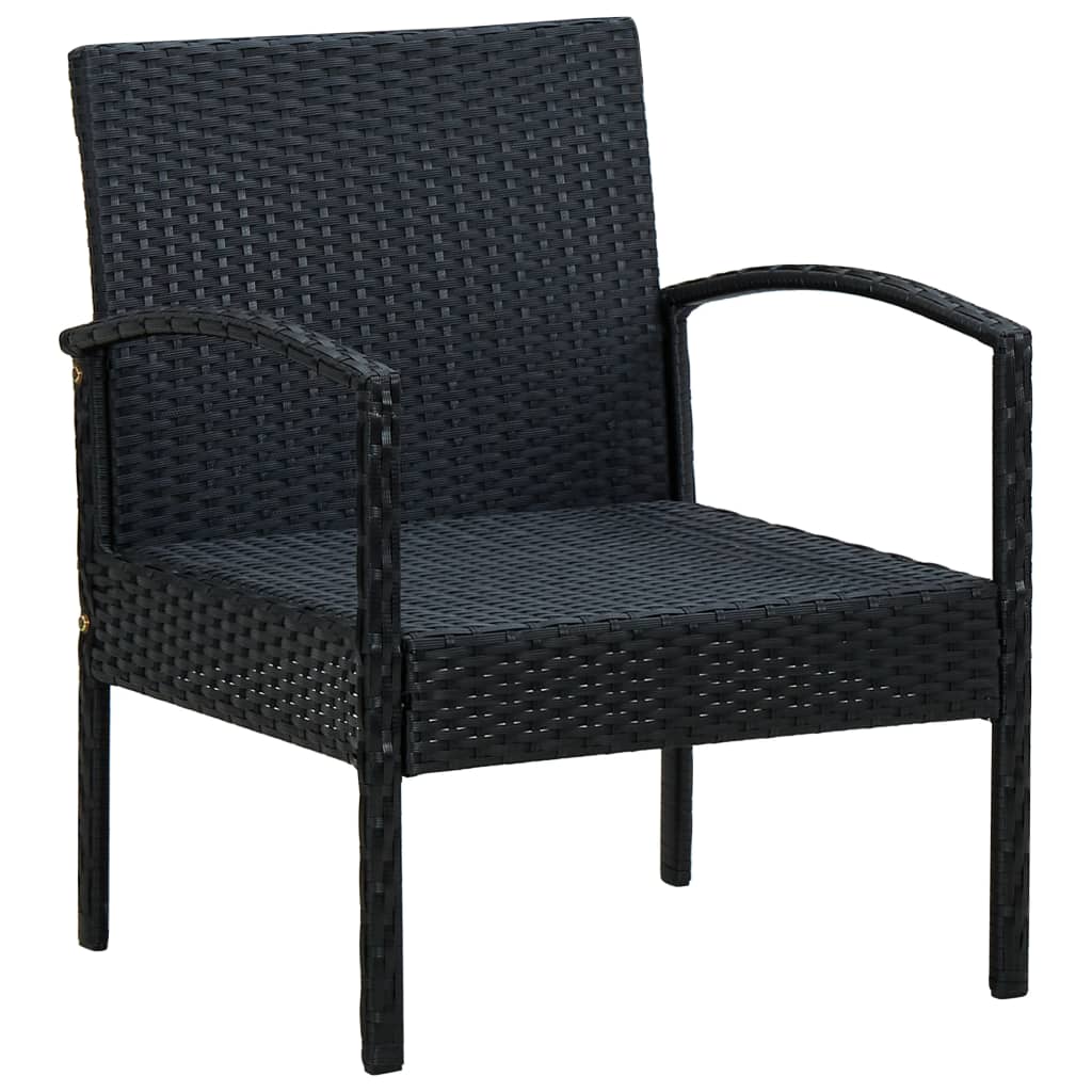 vidaXL Patio Chair Patio Dining Chair for Deck Garden with Cushion Poly Rattan-25